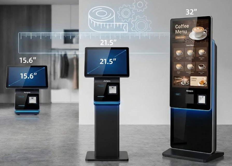 Does the Aonpos Self-Service Machine Support Custom Sizes?