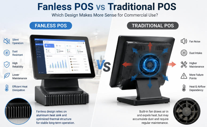 Fanless POS vs Traditional POS Fanless POS vs Traditional POS